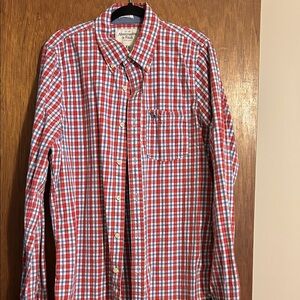 Abercrombie & Fitch Red and White Plaid Button-Down Shirt